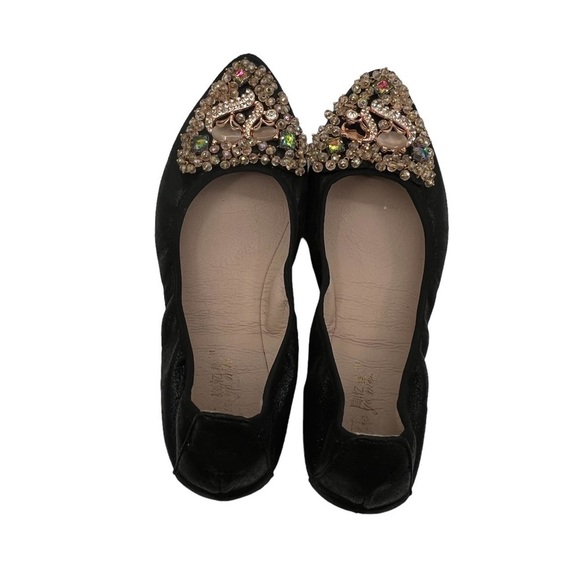 Tao Yi Mei Black Gem Embellished Slip On Ballet Flats Size 40 Women’s - Picture 5 of 11